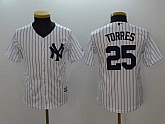 Youth Yankees 25 Gleyber Torres White Cool Base Stitched Baseball Jerseys,baseball caps,new era cap wholesale,wholesale hats